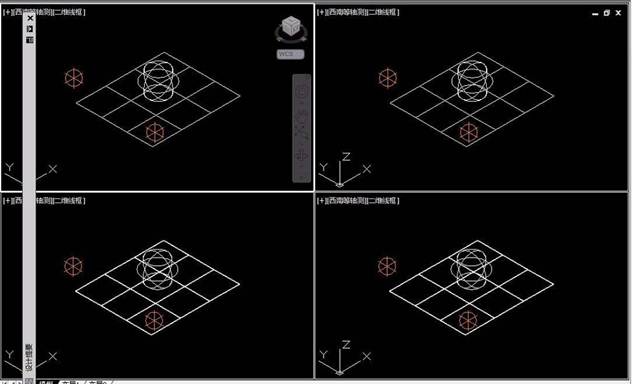 CAD中三維對象怎么設置四視圖？