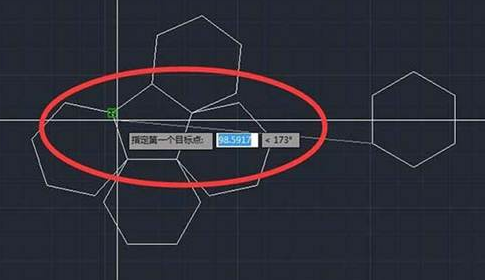 CAD如何使六邊形對(duì)齊到五邊形上？